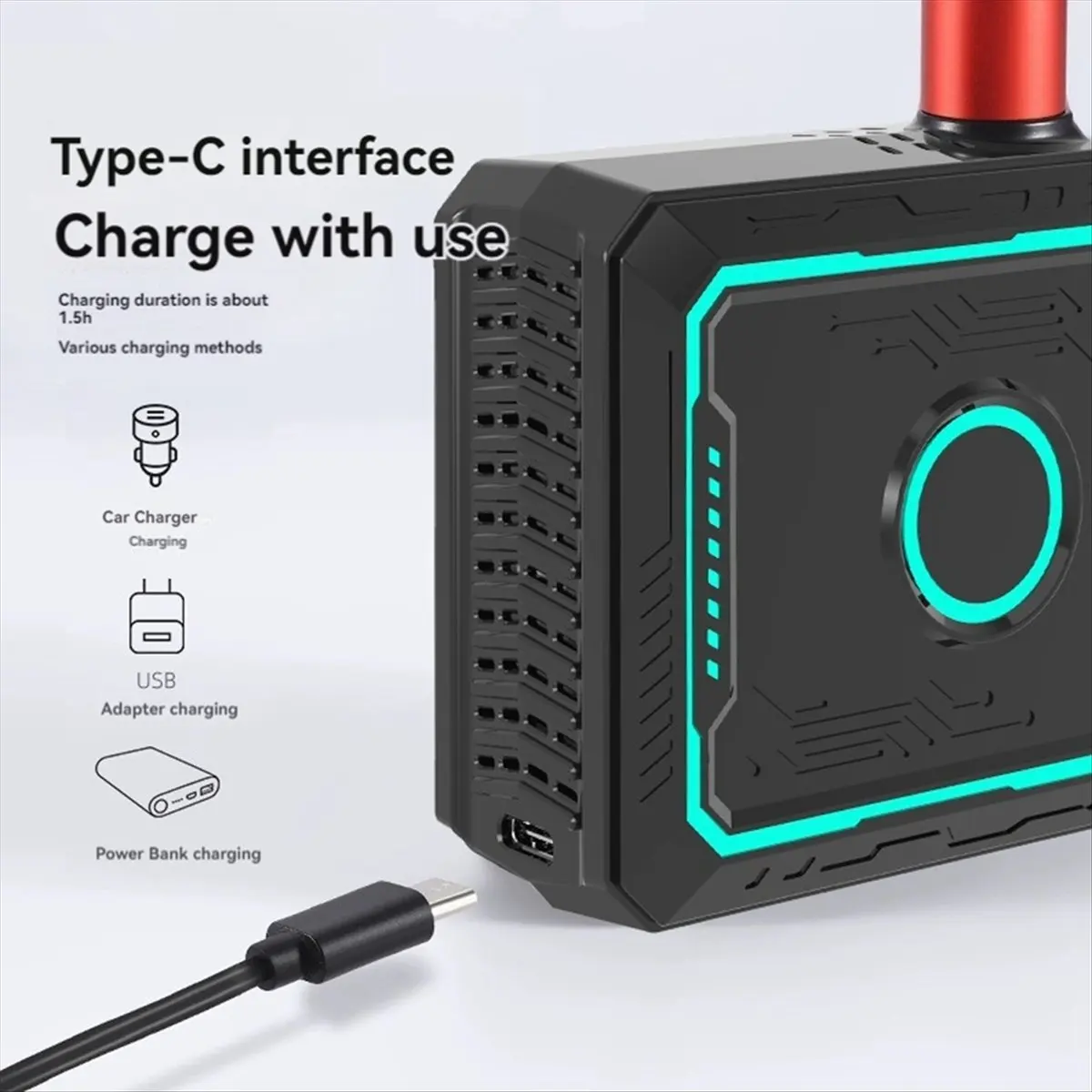 ABJV دراجة كهربائية صغيرة مضخة هواء 150PSI ضاغط هواء قوي عرض الضغط دراجة نارية منفاخ لإطارات السيارة أسود أخضر