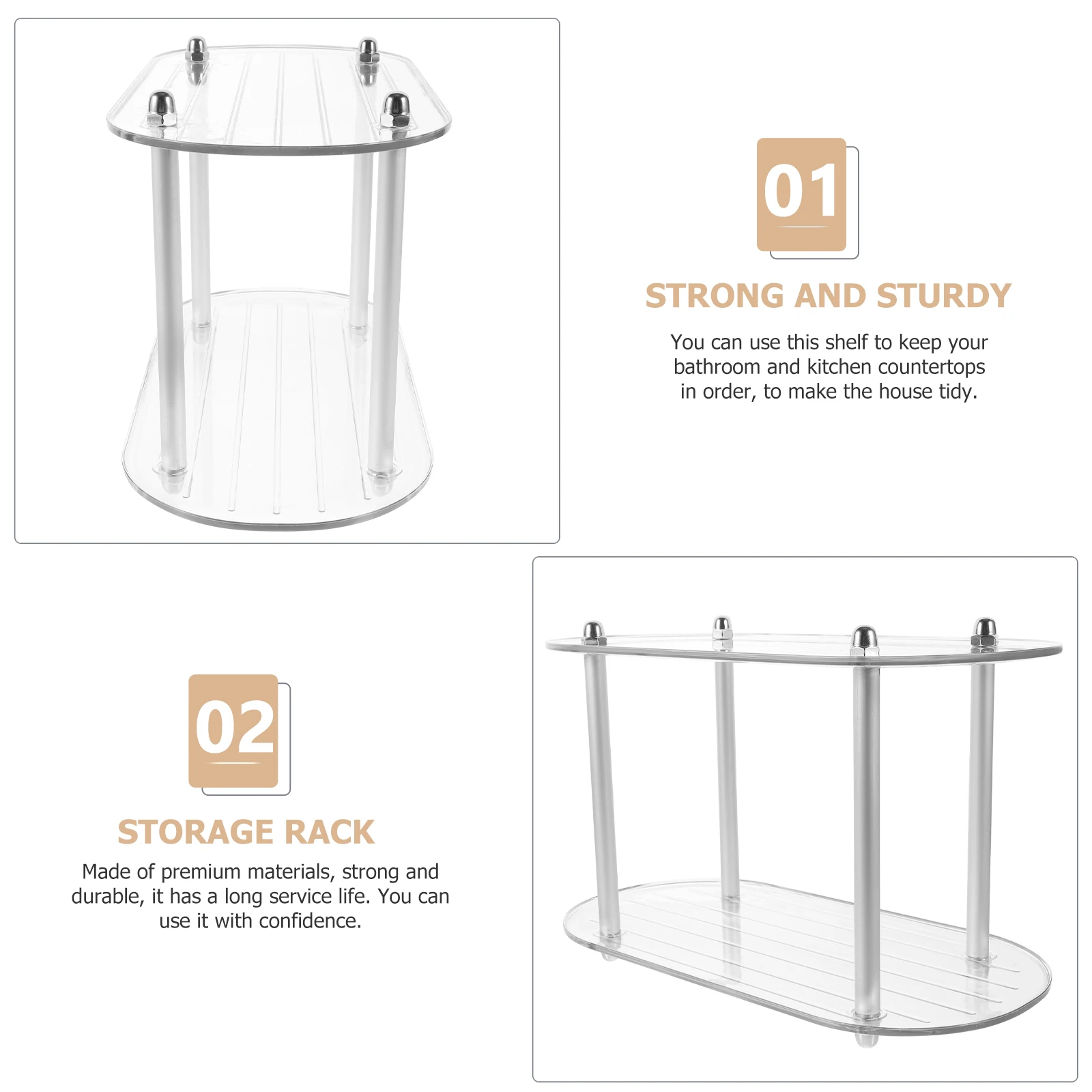 

Multi Layer Shelf Vanity ganizer Storage Rack Clear Display Sundries Makeup Desktop Bath Kitchen Countertop Premium