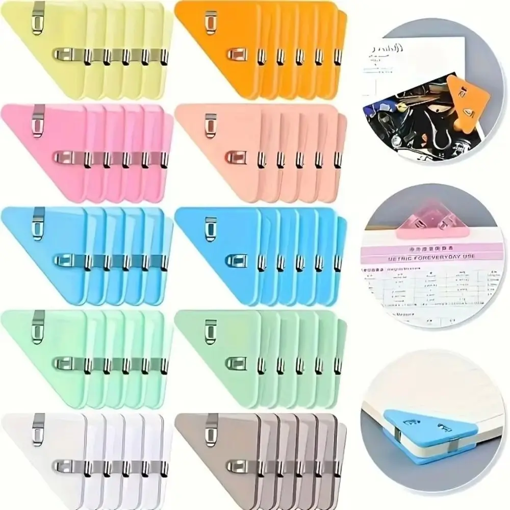 20 pcs New Creative Triangle Clip Transparent Multipurpose Book Clip Multifunctional Plastics Bill Clip