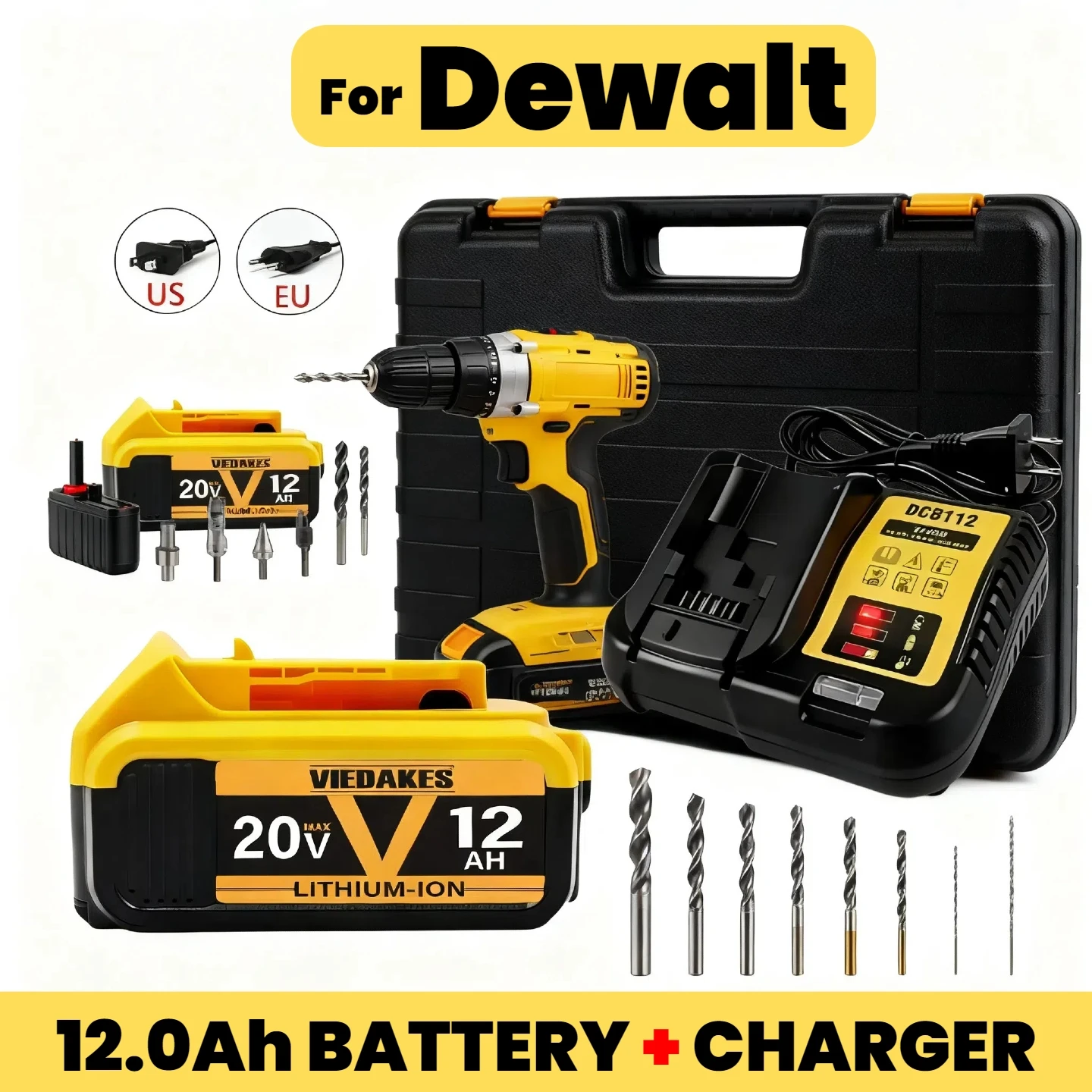 

100% Original for Dewalt 20V 12.0AH Rechargeable Lithium Battery, for Dewalt 20V Battery DCB609 DCB184 DCB205 DCB200품질 보증☺