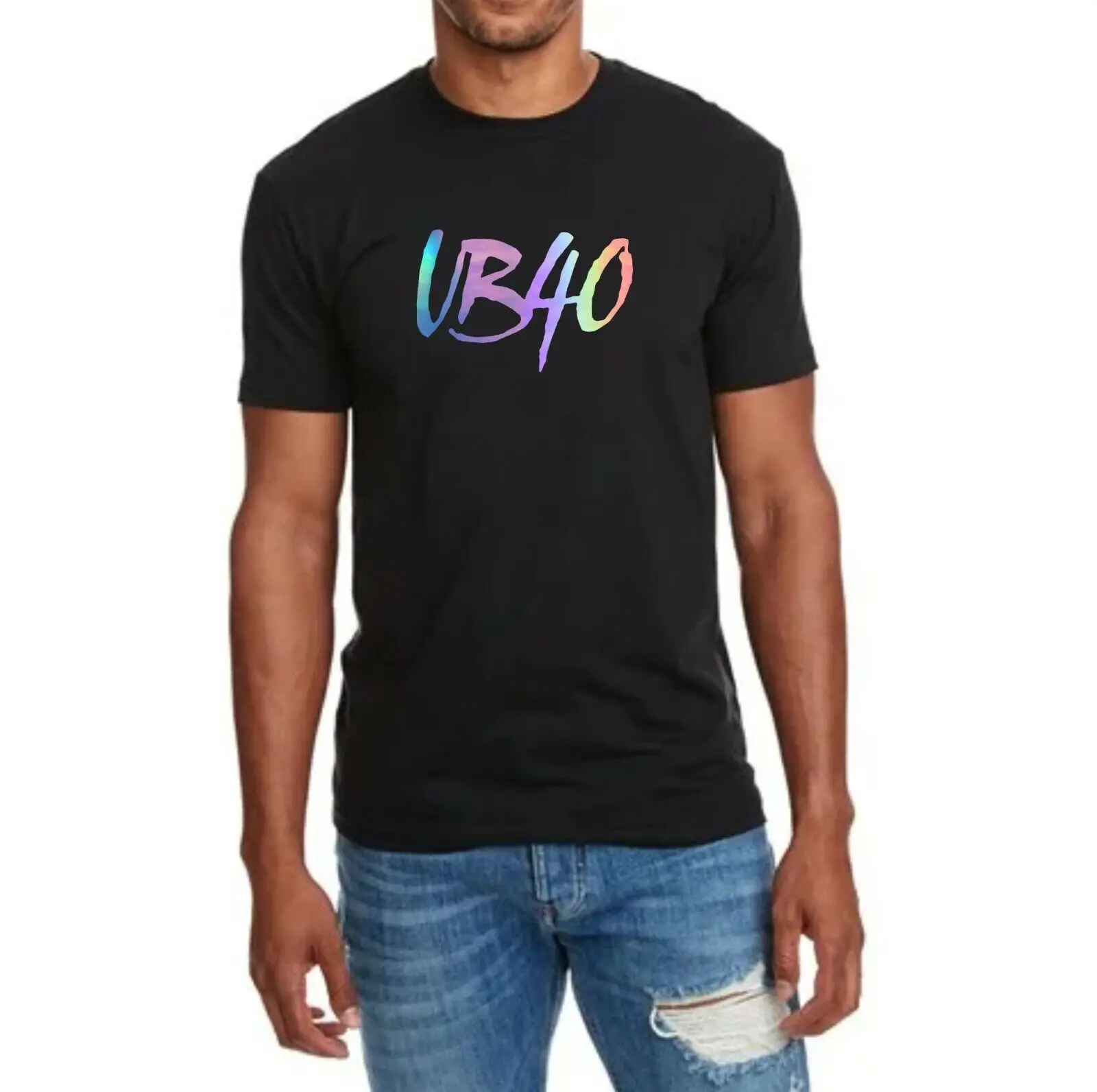 

UB40 - ФУТБОЛКА (черная) радужная голографическая