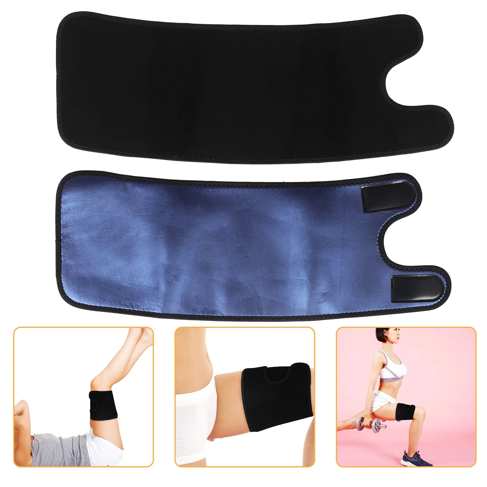 

2Pcs Sauna Thigh Sweat Bands Black Adjustable Trainer for Thigh Shaping Leg Workout Protection Gym Home Sweat Arm Bands Trimmer