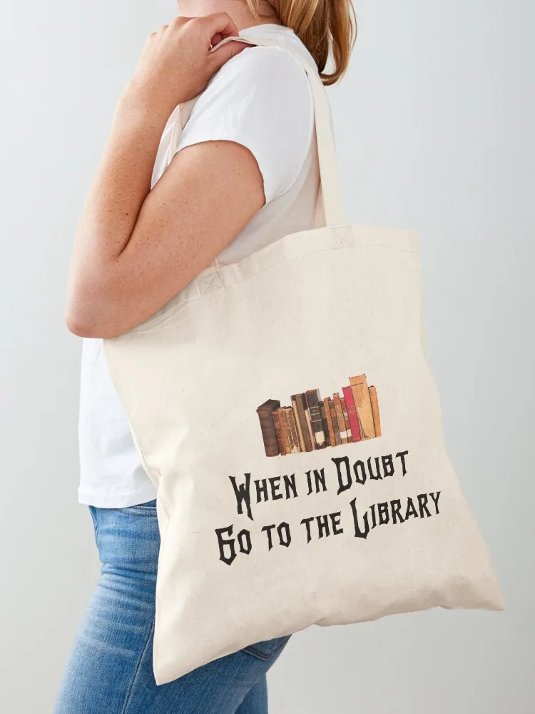 When in doubt Go to the Library Tote Bag Women's bags bags woman 2025 hand bags Canvas Tote Bag