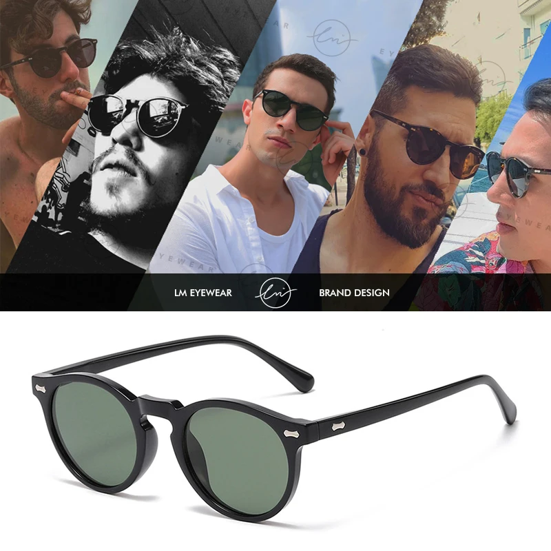 LM 2023 New Men's Polarized Sunglasses Unisex Ultralight Round Sun Glasses Men Women Vintage Driving Eyewear gafas de sol hombre