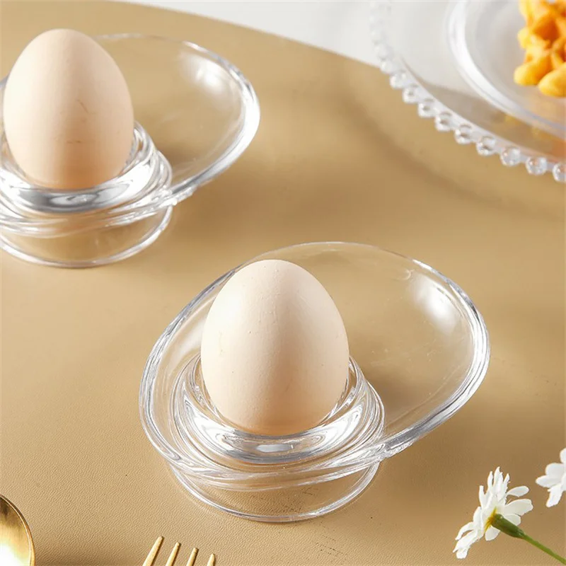 Glass Egg Cup Simple Breakfast Holder Home Stand Rack Kitchen Restaurant (Clear) Eggs Gadgets Cooking Accessories