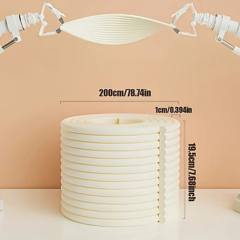 1 Rolls Thickened Upgraded Self-Adhesive Anti-Collision Strips,Peel-and-Stick Soft Edge Protector with Stripes,DIY Cut-to-Fit