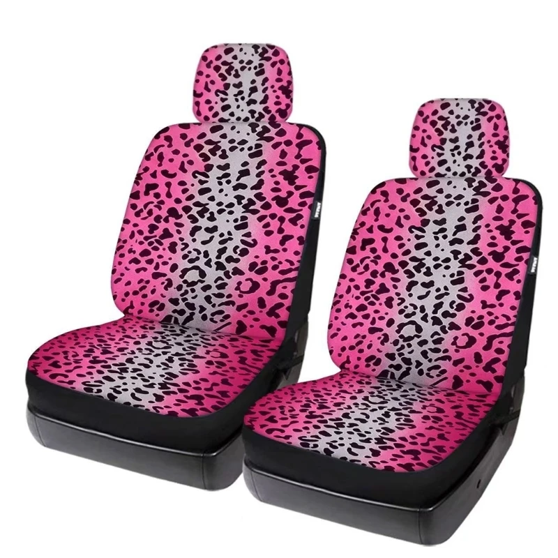 M76E Modernes Farbverlaufs-Leopardenmuster-Autositzbezüge-Set, weicher Polyester-Sitzschutz, einfach zu warten und zu – Detail 1