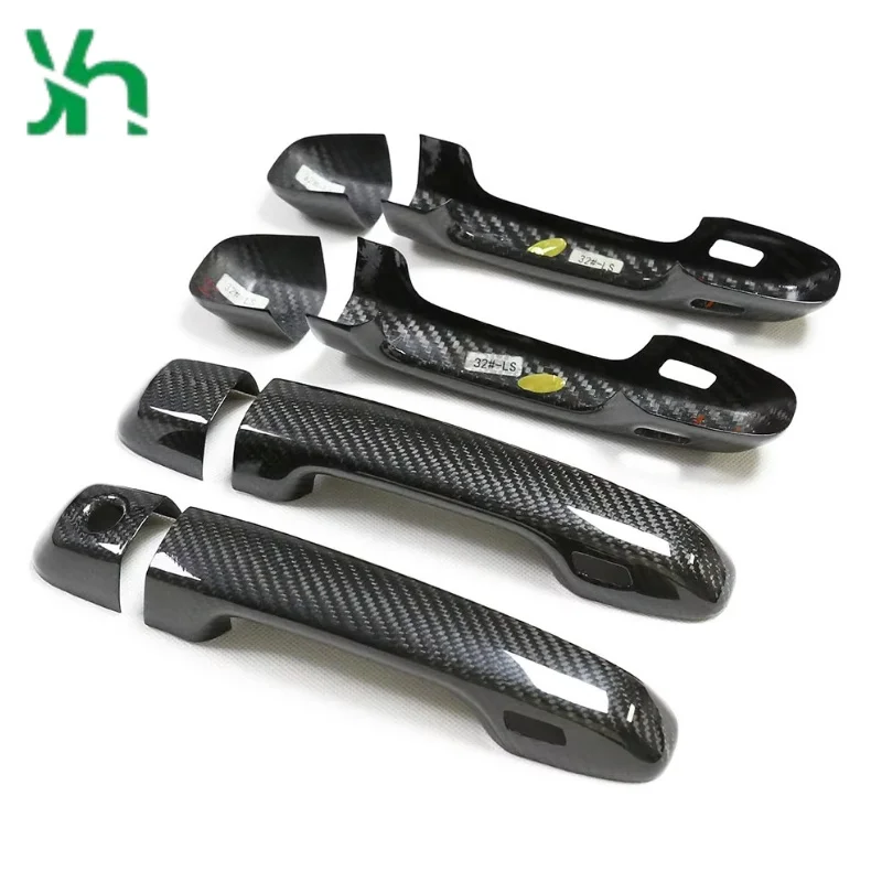 Дверные ручки из сухого углеродного волокна для Toyota Land Cruiser Prado GX-R AT, внешняя насадка, 4 шт.