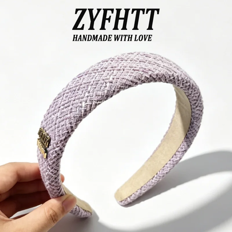 1/6 Stück ZYFHTT Lila Serie Schwamm-Stirnband für Damen, elegantes, vielseitiges breites Haarband, modischer Haarreif für Mädchen – Detail 14
