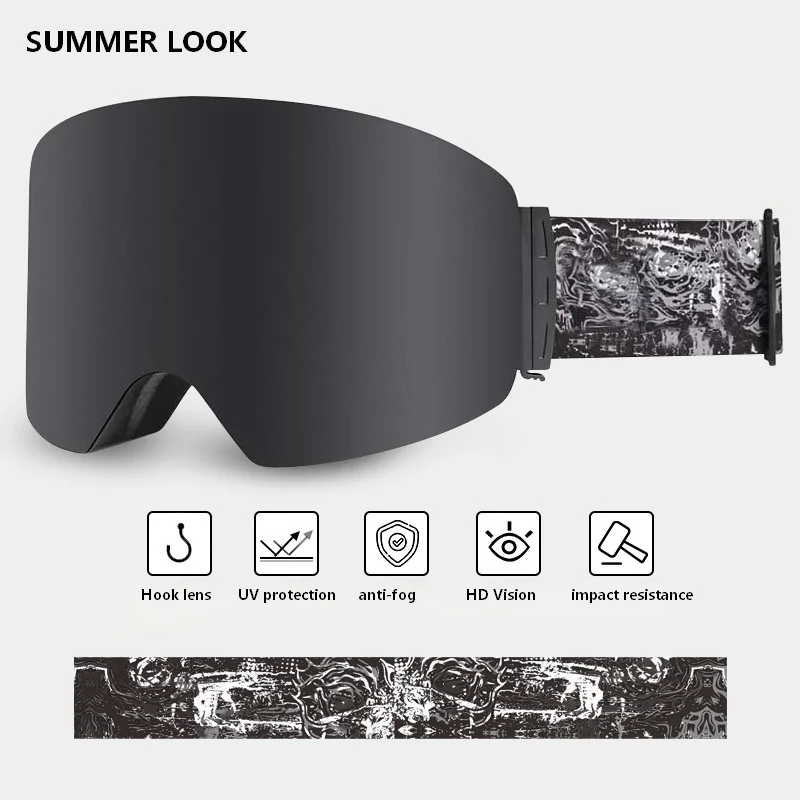 

Luxury Double-Layer Anti-Fog Skiing Goggles UV400 Protection Hiking Goggles for Women with Myopia Lightweight Breathable Snow Go