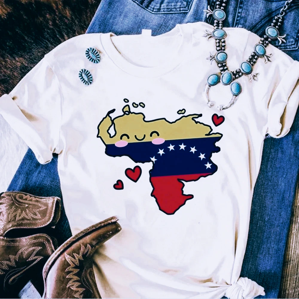 

Venezuela Theme Series Tshirt Women Casual Streetwear Tee Creative Cute Design Girl Venezuela Memorial Clothing Cotton Tee Tops