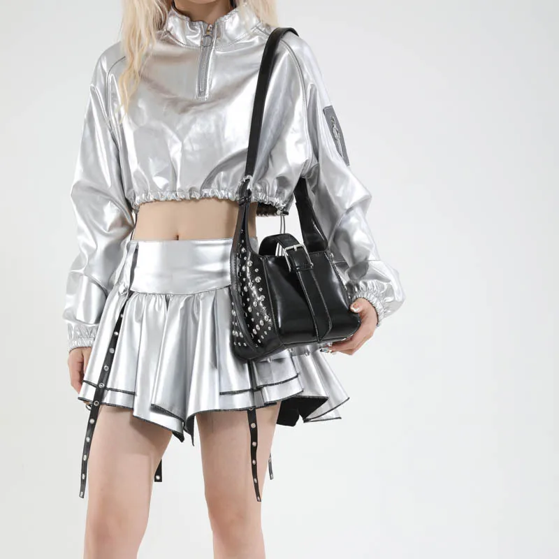 

Genuine Leather Rivet Bucket Bag - 2025 Sweet Cool Biker Style, Shoulder/Handheld Personalized