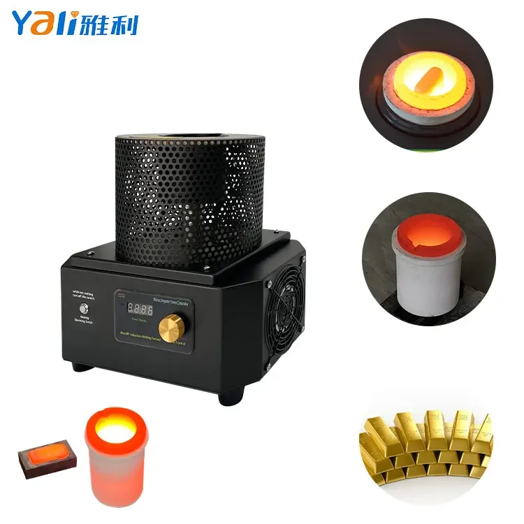 1KG Gold Melter Gold Induction Smelting Machine 1600 degree High Temperature Electrical Furnace Industrial Oven