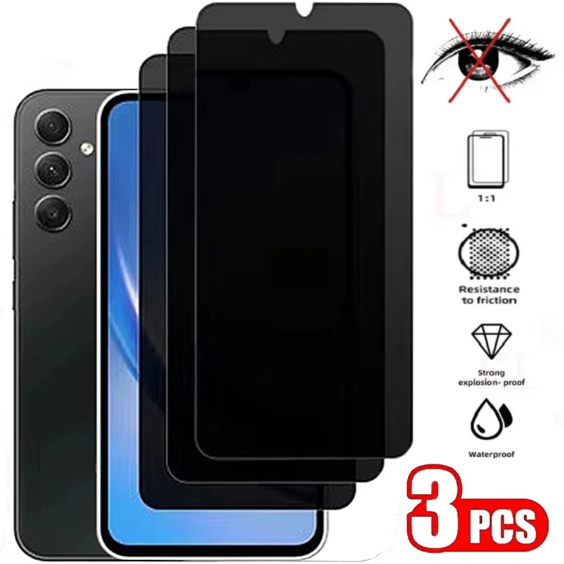 

1-3PCS Anti-Spy Temered Glass For Samsung S25 Ultra S24 Ultra S23 Plus A54 S22 S21FE A34 A35 S10e S20FE Screen Protector Privacy