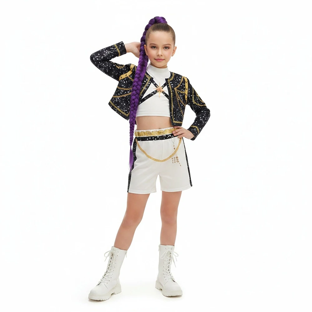 2026 Girls Cosplay Costume Coat Vest Pant 3PCS Set Stage Performance Halloween Birthday Party Role Play Outfit
