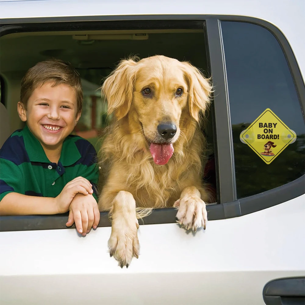 Baby On Board Warning Signs with Suction Cups for Car Window Waterproof Sunproof Durable and Strong Safety Warning Car Sticker view 3