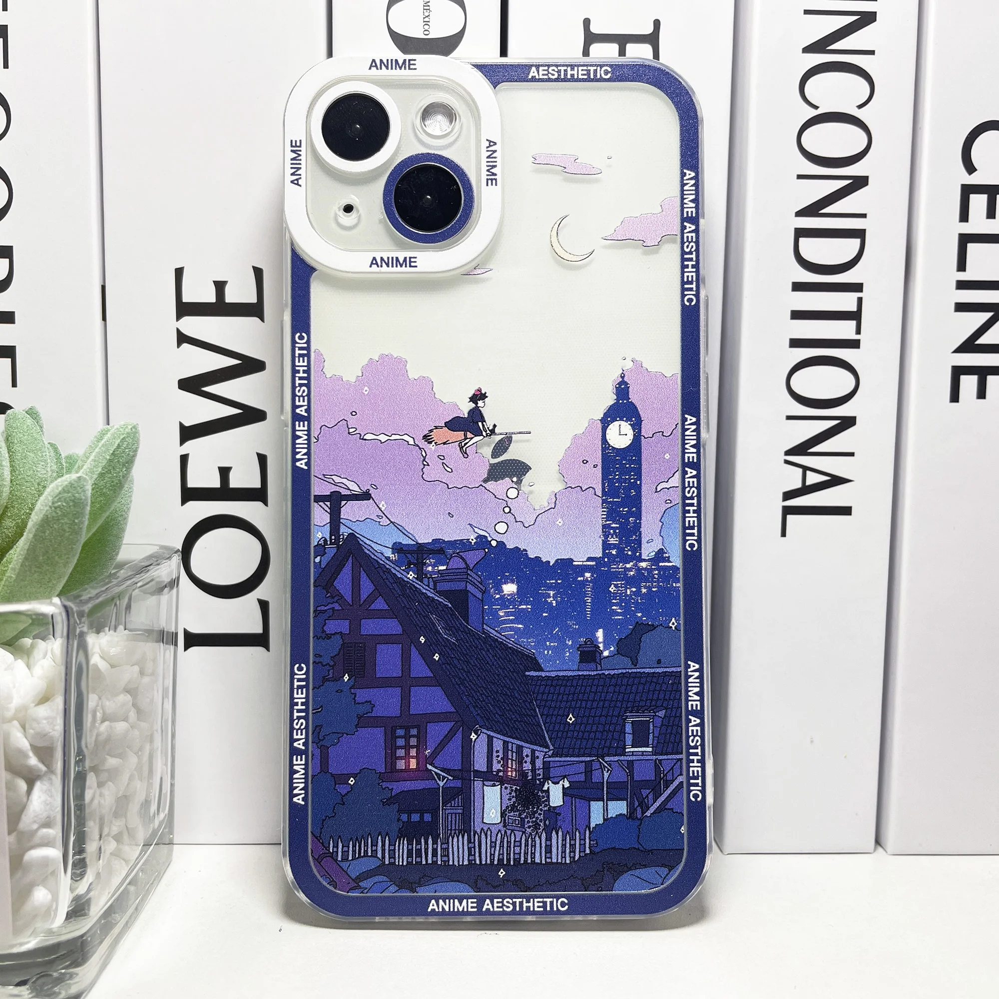 HD Printing Cute Japanese Anime Aesthetic Phone Case For iPhone 15 14 13 12 11 Pro Max Mini 16 Plus Clear Soft Cover