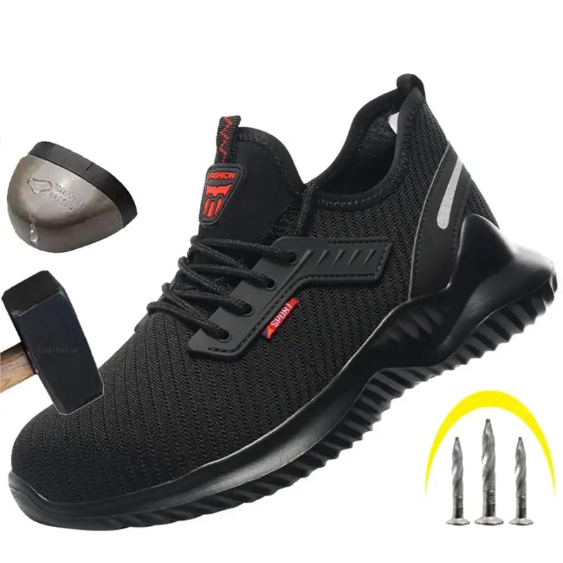 Light Work Sneakers Steel Toe Shoes Men Safety Shoes Puncture-Proof protective shoes Fashion Outdoor Footwear Security