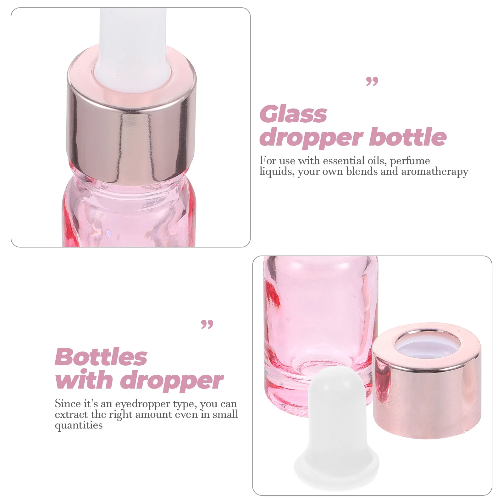 8 個のエッセンシャルオイルボトルガラスドロッパーボトル家庭用化粧品店用詰め替え可能な正確な抽出ガラスドロッパーボトル