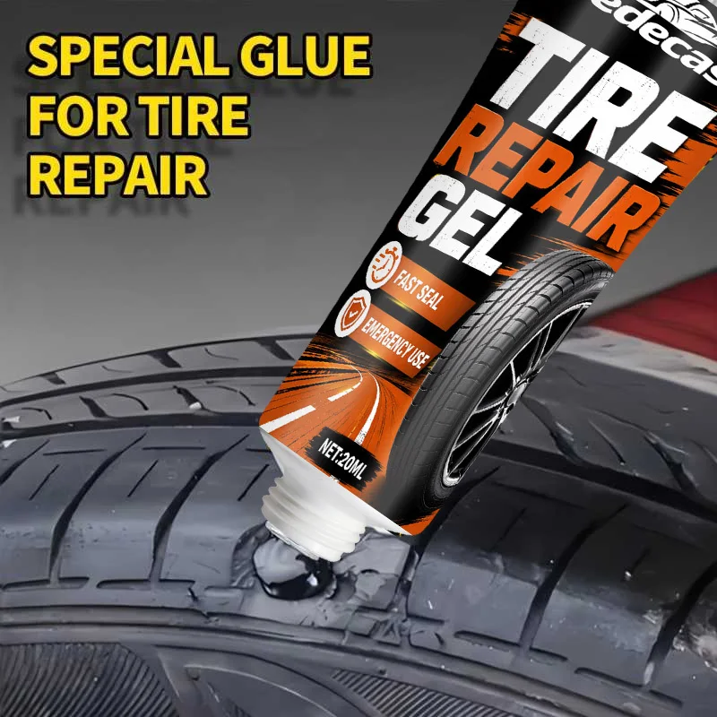 Black Tire Adhesive Glue, Flexible Sealant Fills Cracks Scratches, Strong Bond Rubber Plastic Parts, Waterproof Car Motorcycle