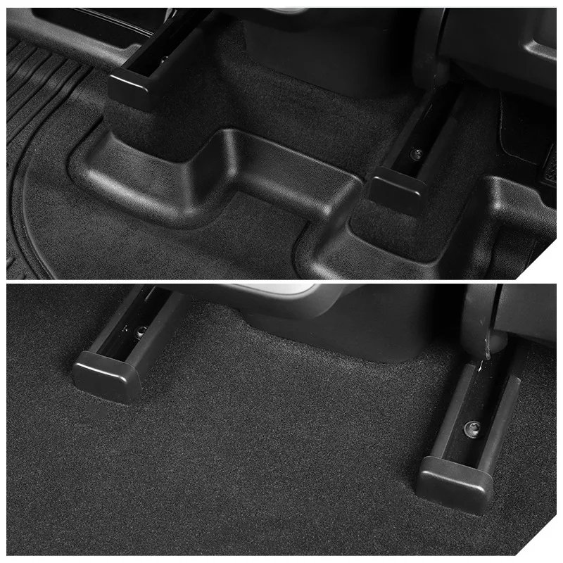 Voor Tesla Model Y/3 2018-2024 4 Stuks Achterbank Slide Rail Anti-Kick Rubberen Plug Beschermhoes autostoel Rail Anti-Blocking Cover