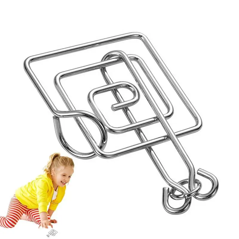 

8pcs/Set Metal Montessori Puzzle Toys Wire Iq Mind Brain Teaser Puzzles Children Adult Interactive Game Reliever Educational Toy