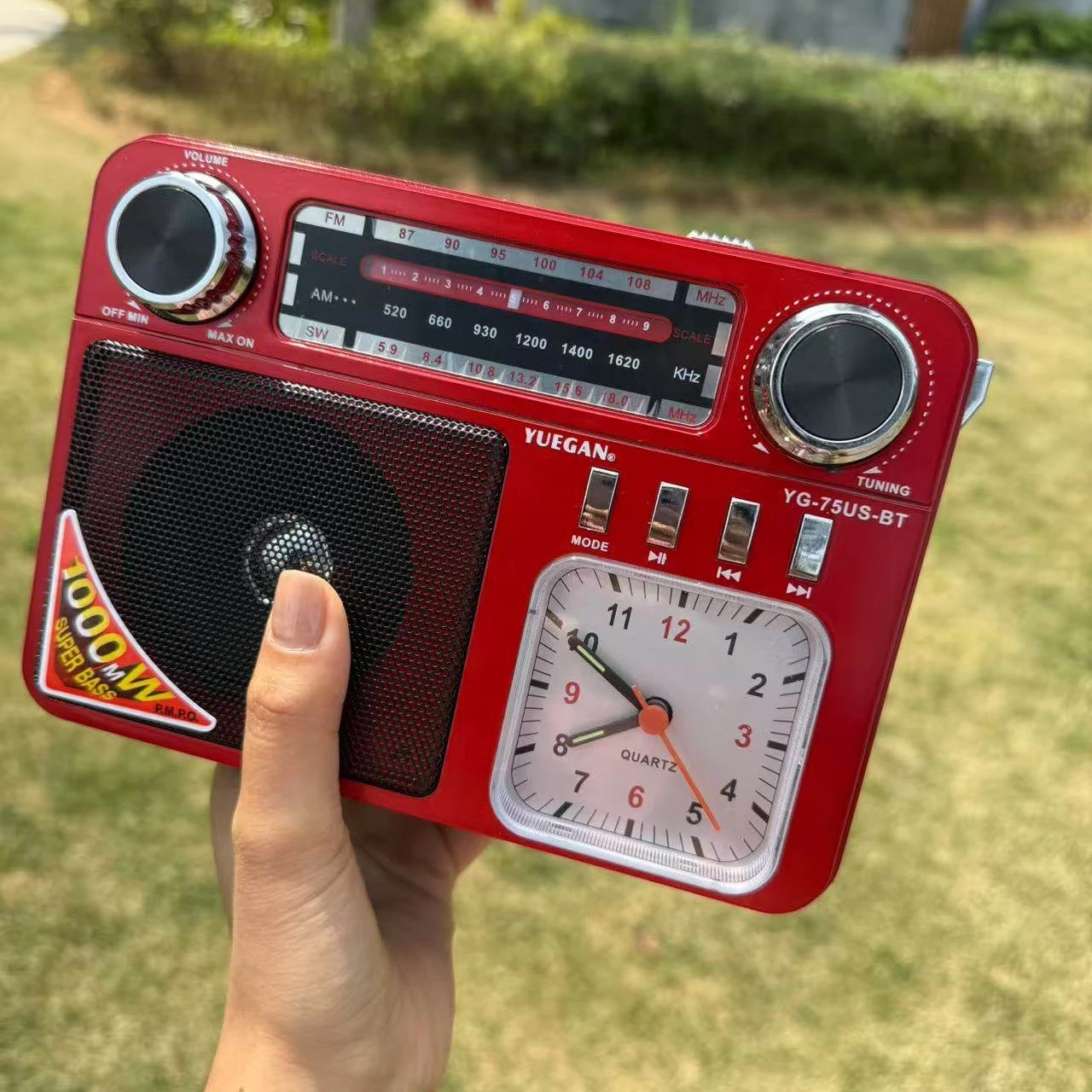 

Портативное ретро-радио с Bluetooth, 3-диапазонным FM/AM/SW-приемником, солнечной и USB-зарядкой, встроенными часами и фонариком, поддержкой USB/TF-карт