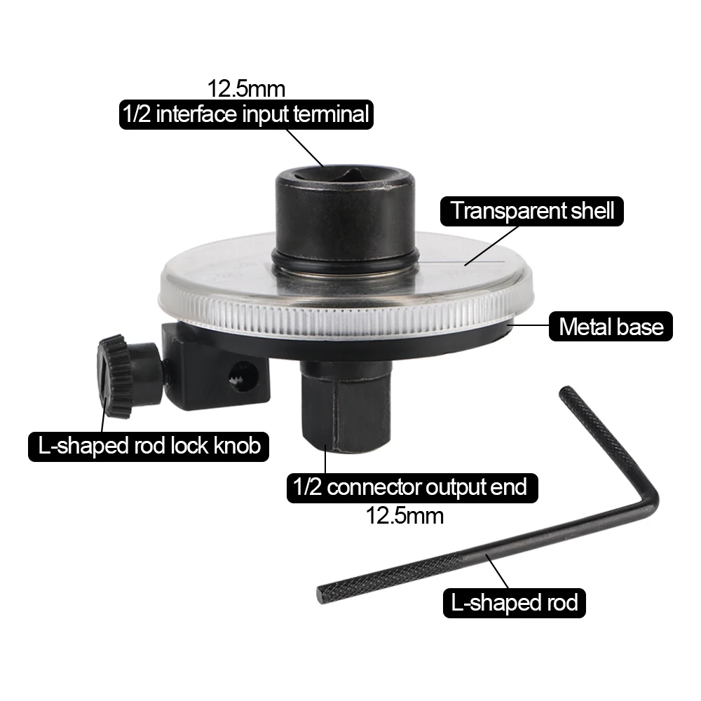 Torquemeter Torque Angle Scale 360 Degrees Torque Wrench Hand Tools Torque Regular Calibrated In Degrees 12.55mm 1/2'' Drive