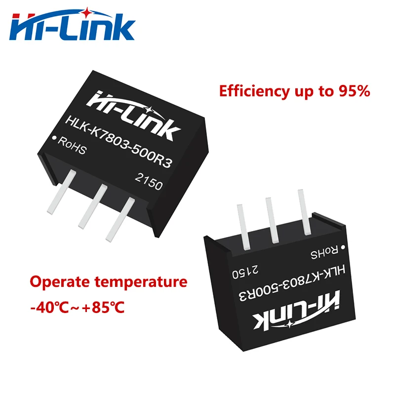 Hi-Link 50pcs DC DC Converter K7803-500R3 24V to 3.3V 500mA non-Isolated Regulated Power Supply Module Smart Home 95% Efficiency