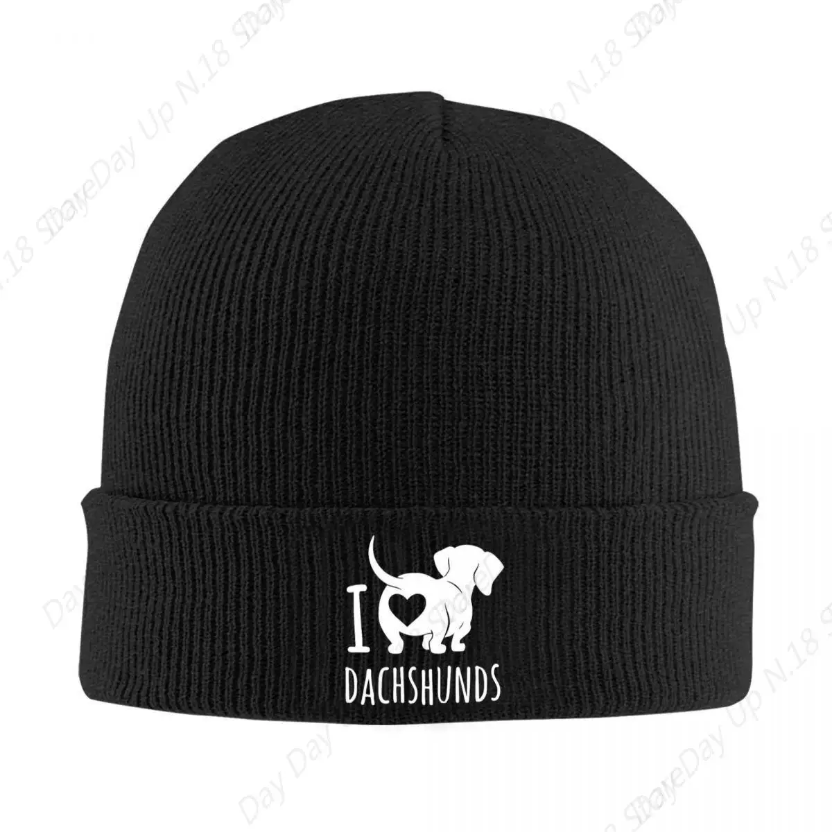 I Love Dachshunds Beanie Cap Unisex Winter Warm Bonnet Femme Knitted Hat Badger Sausage Wiener Dog Skullies Beanies Caps