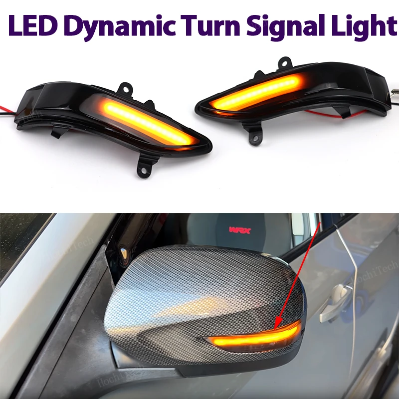 Luz LED Dinámica Negra Secuencial para Intermitentes de Subaru Forester, Outback, Legacy, Tribeca, Impreza, WRX STI - Luces de Espejo Retrovisor