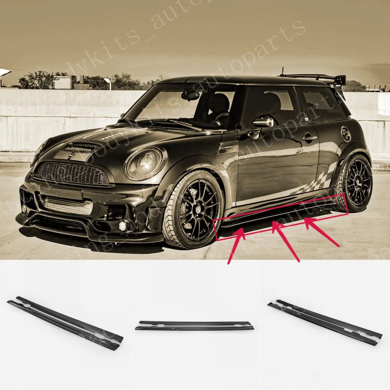 For Mini Cooper S Ver2.1 F56 Carbon Fiber Side Skirt Addon UnderBoard Bodykits