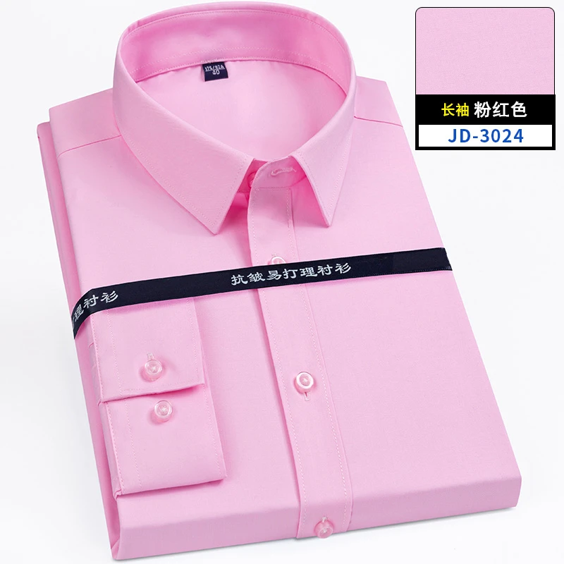 8XL Superfine Denier Bamboo Fiber Elastic Formal Shirts for Men Plus Large Size Casual Slim Fit Long Sleeve Shirts for Men