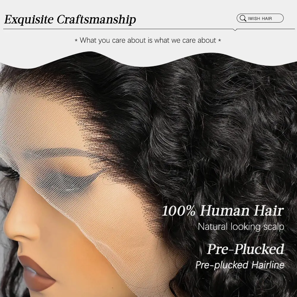 16-30 بوصة موجة المياه 13x4 الدانتيل الشفاف الجبهة الباروكات للنساء موجة المياه الدانتيل أمامي خصلات الشعر المستعار شعر بشري مجعد الباروكات