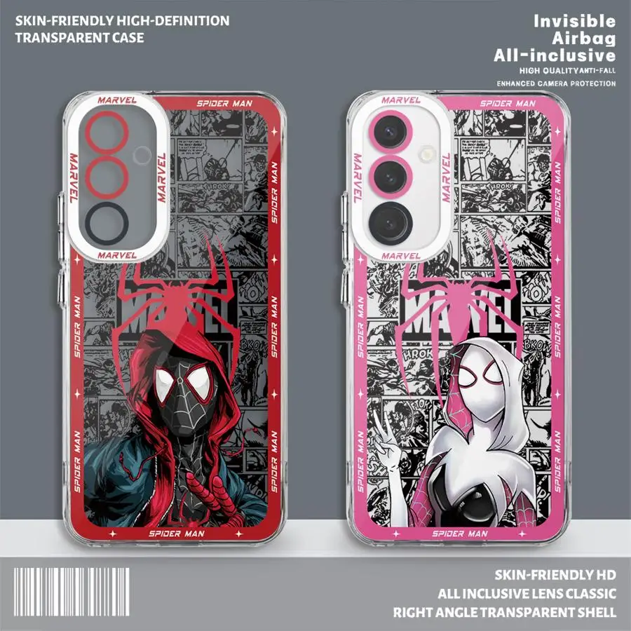 Capa macia do telefone do homem-aranha da maravilha, Shell para Samsung Galaxy A53, A13, A14, A15, A23, A33, A34, A24, A25, A54, A73, A35, A55, 5G