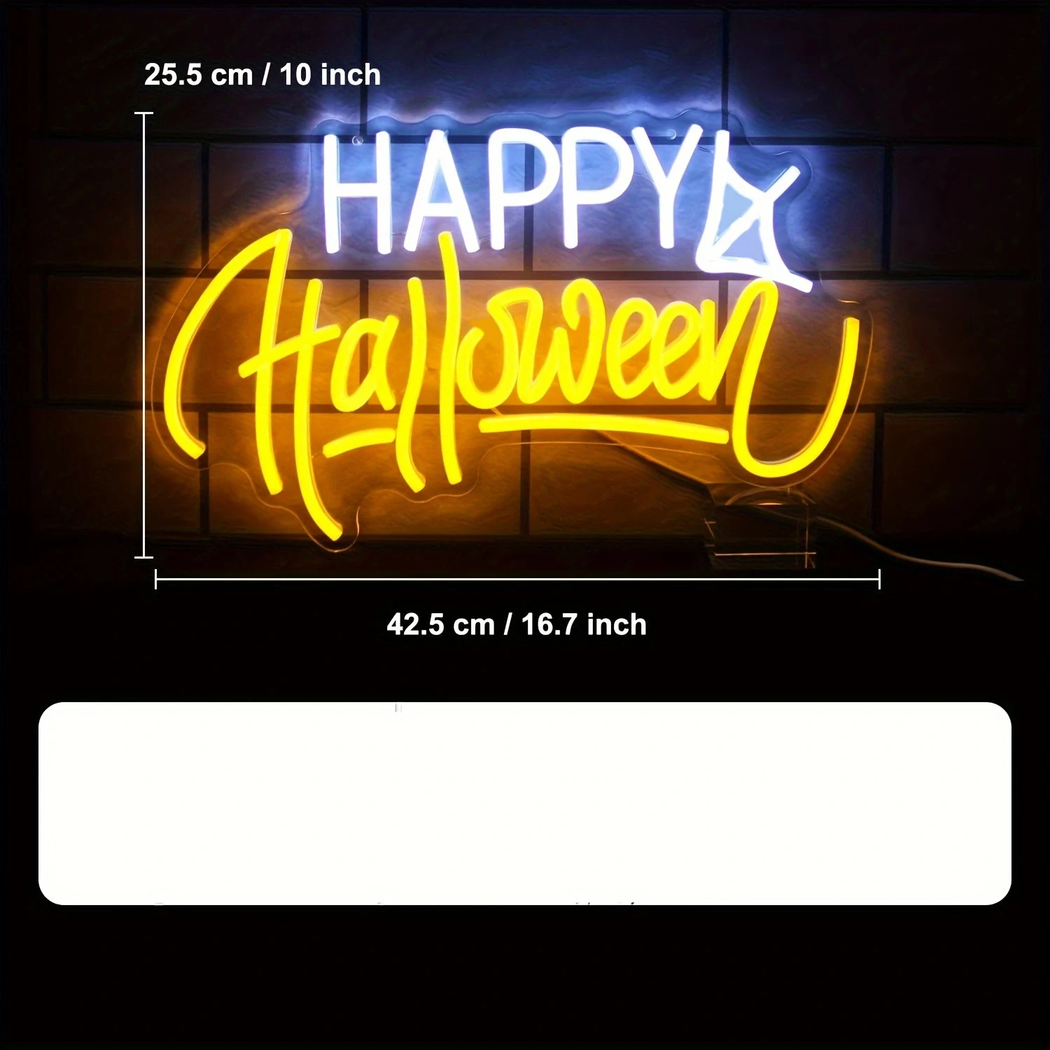 Happy Halloween Neon Sign LED, Decoração de Halloween para Festa, Bar, Sala de estar, Parede, Light Up Sign, Lâmpada regulável, USB