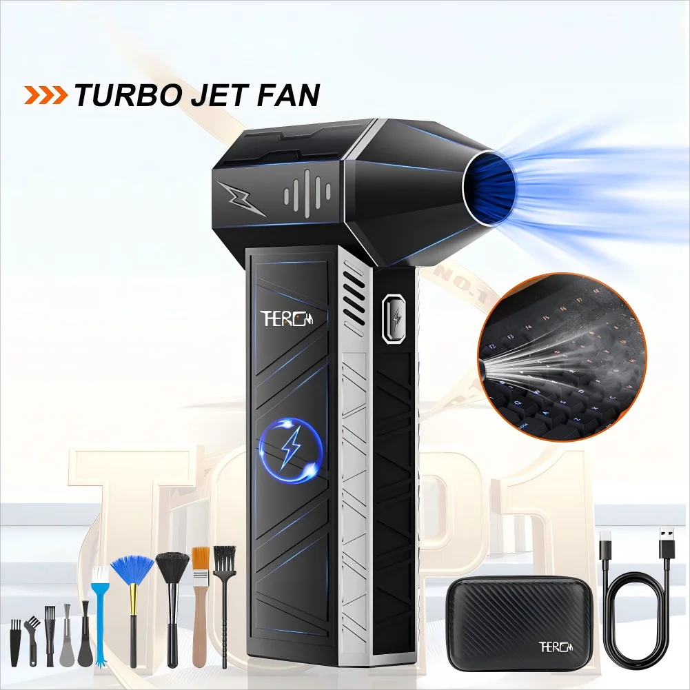 

X3Pro Mini Turbo Jet Fan,Handheld 150000RPM Powerful air Blower Compressed air Duster for Car Dryer/PC/Home/indoor -(Black)