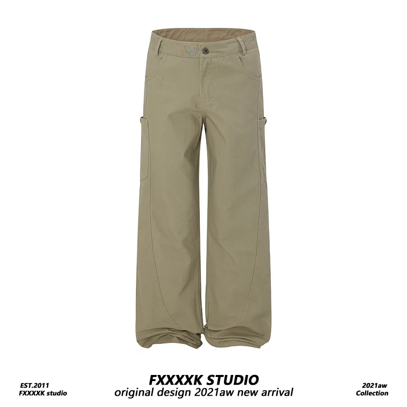 

FXK оригинальные американские ретро хип-хоп уличные прямые брюки свободные High Street деконструированные повседневные брюки длинные мужские брюки