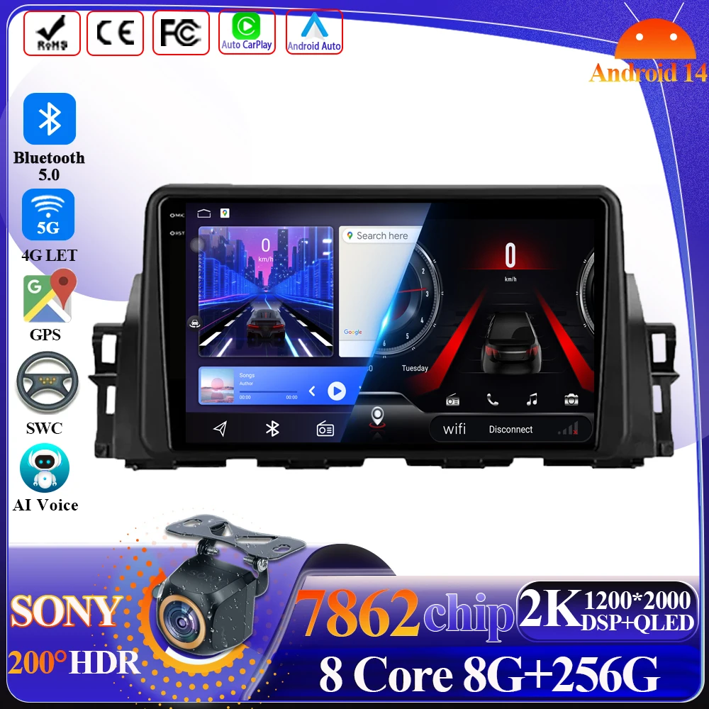 Android 15 Car Radio Carplay For Renault Kiger 2021 Multimedia Video Player Multimedia Player GPS DSP 5G Bluetooth Touch Display