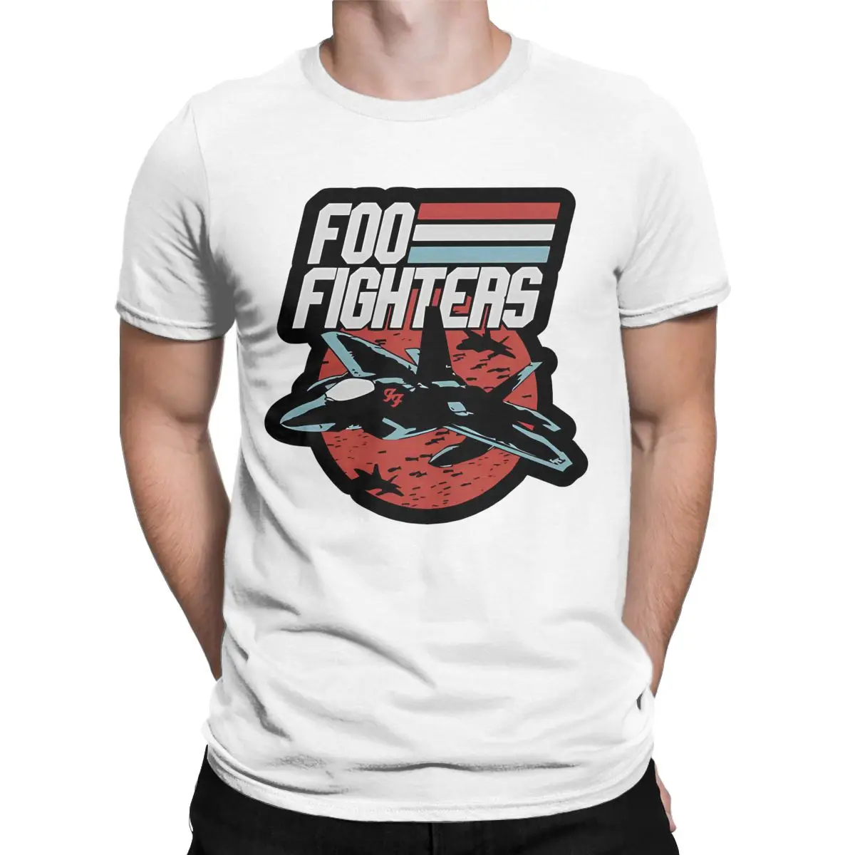 Music F-Foo F-Fighters Band T-Shirts for Men Cute Baby Carriage Novelty Pure Cotton Tees Round Collar Short Sleeve T Shirt Gift