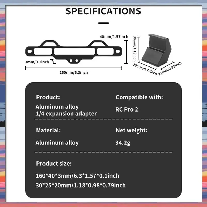 AC18 (รับประกัน) อลูมิเนียม 1/4" วงเล็บขยายสำหรับ DJI 4 Pro RC PRO 2 ขาตั้งกล้องรีโมทคอนโทรลอุปกรณ์เสริมอะแดปเตอร์มือถือ