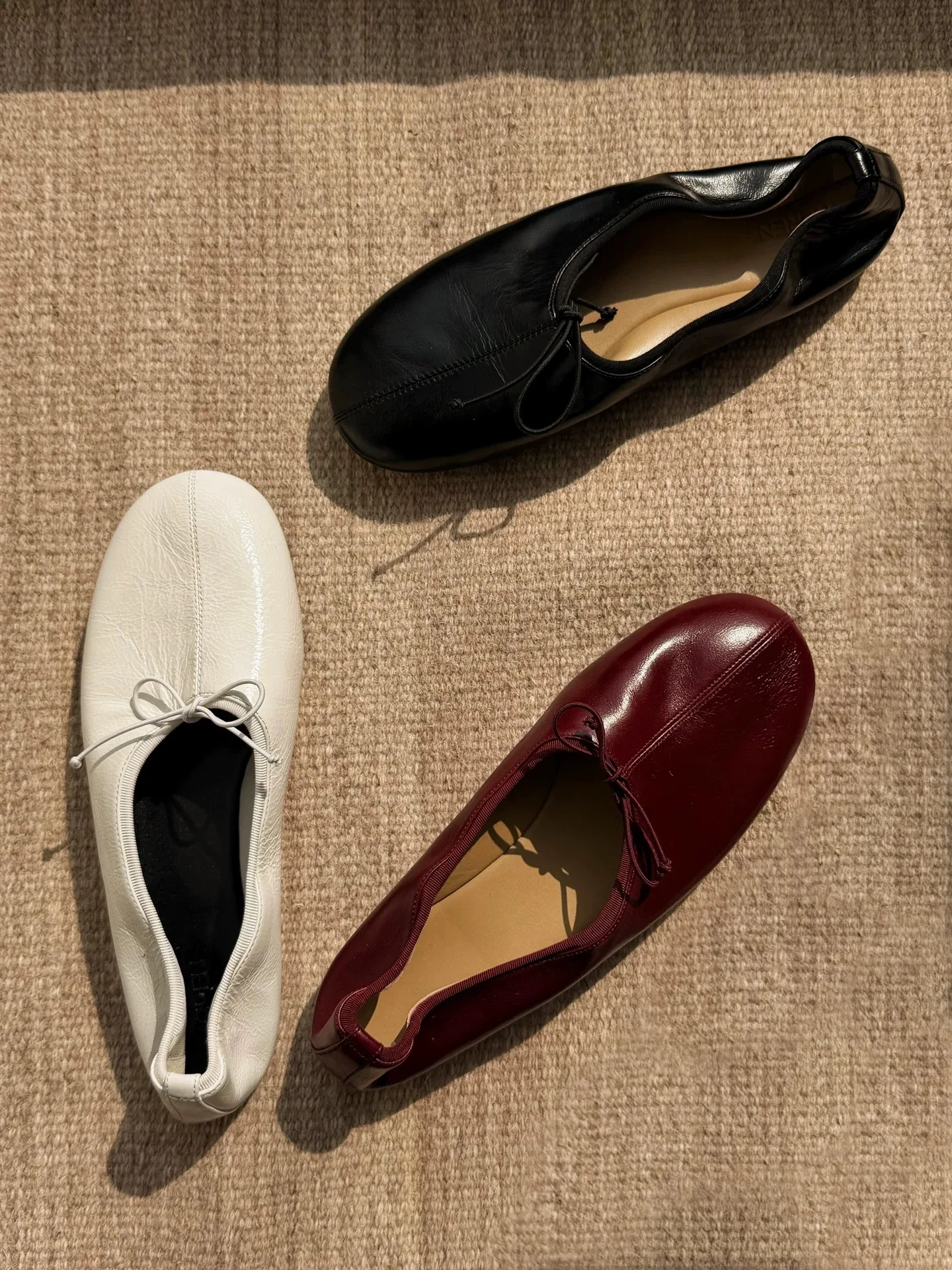 ultra-soft-folded-ballet-style-little-red-shoes-women's-mary-janes-round-toe-knot-fashionable-retro-glue-welded-flats