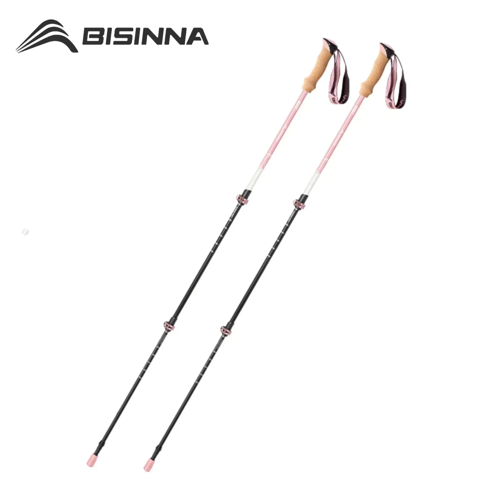 

BISINNA 2PCS Trekking Poles Adjustable Ultralight Aluminum Alloy Walking Sticks with External Locking for Men Women and childer