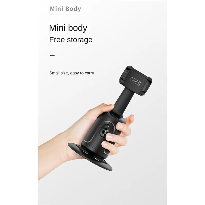 

Adjustable P01 Can Ai Face Recognition 360° Cell Phone PTZ Live Selfie God Panoramic Follow The Camera Anti-Shake Durable Black