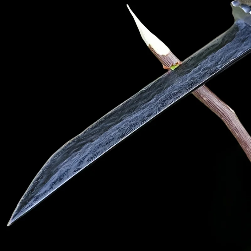 Нож для самообороны из дамасской стали с черным сандаловым деревом, кованое вручную лезвие, коллекция, нож для выживания в дикой природе, бытовые фрукты-C