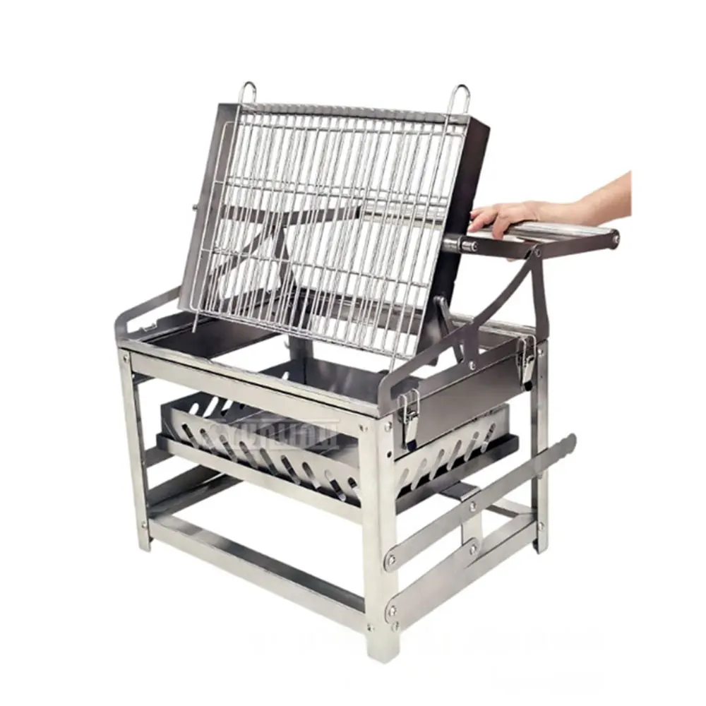 Flip-Side Holzkohlegrill BBQ mit Doppelseitigem Reversierbarem Design, Tragbare Churrasqueiras
