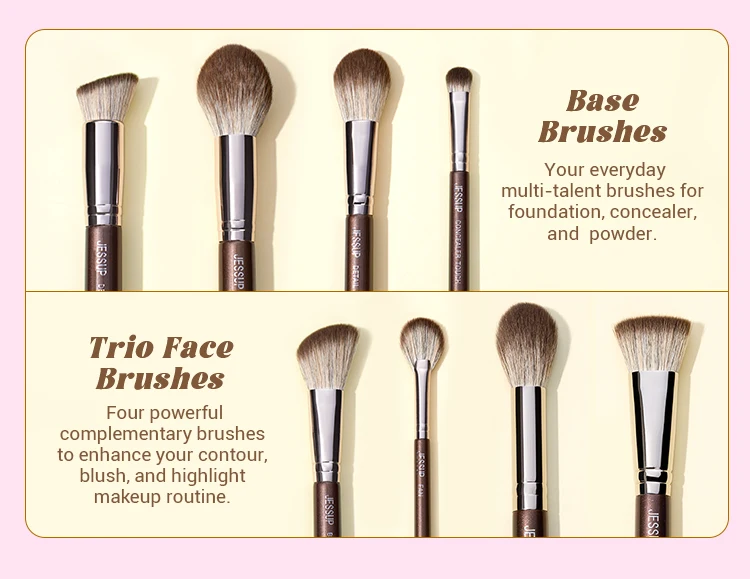 Jessup Makeup Brushes Set 15/25pcs Premium Synthetic Brown Make up Brushes Foundation Eyeshadow Concealer Blush Eyeliner, T511
