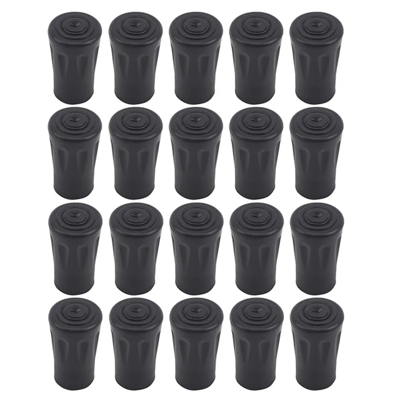 

20Pcs Trekking Pole Rubber Tip Nordic Walk Stick Cane Climb Replacement Alpenstock Outdoor Camp Hike Protector Cap Tip