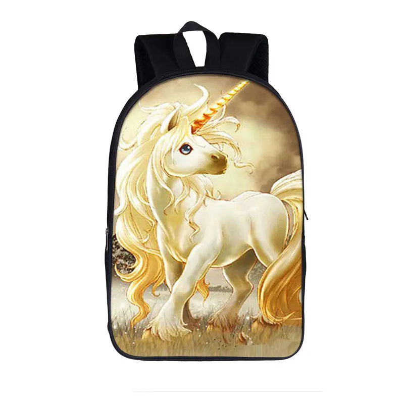 

Harajuku Novelty Cool Unicorn Notebook Backpacks pupil School Bags 3D Print Oxford Waterproof Boys/Girls Laptop Backpacks