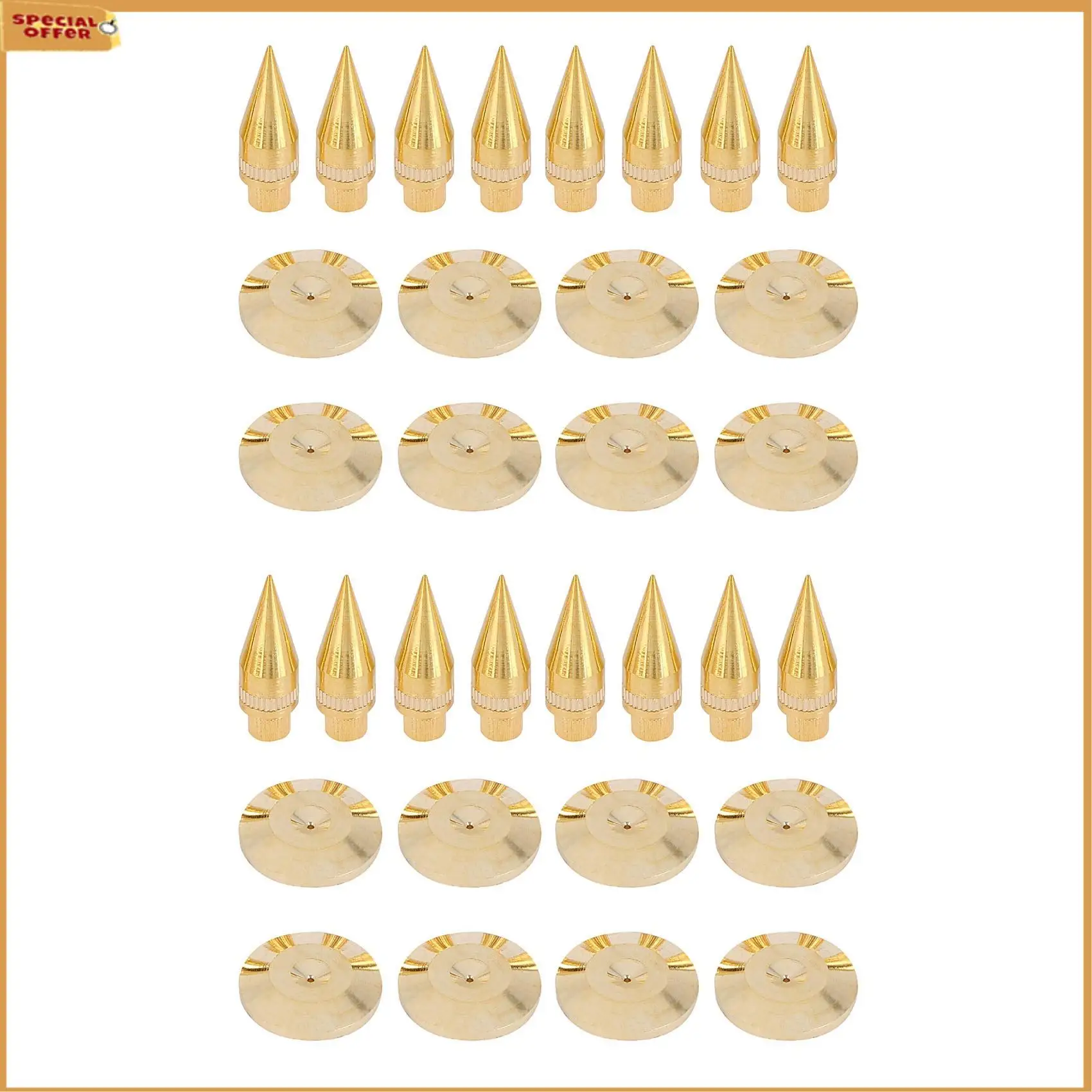 

A69Z 16 Pairs 6 X 36Mm Copper Speaker Spike Isolation Stand + Base Pad Feet Mat Speaker Isolation Speaker Isolation Pads